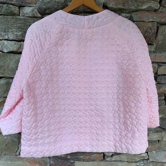 VTG Barbizon Bed Jacket Satin Quilted Robe Button Pink Sleepwear Embroidered - Picture 7 of 7